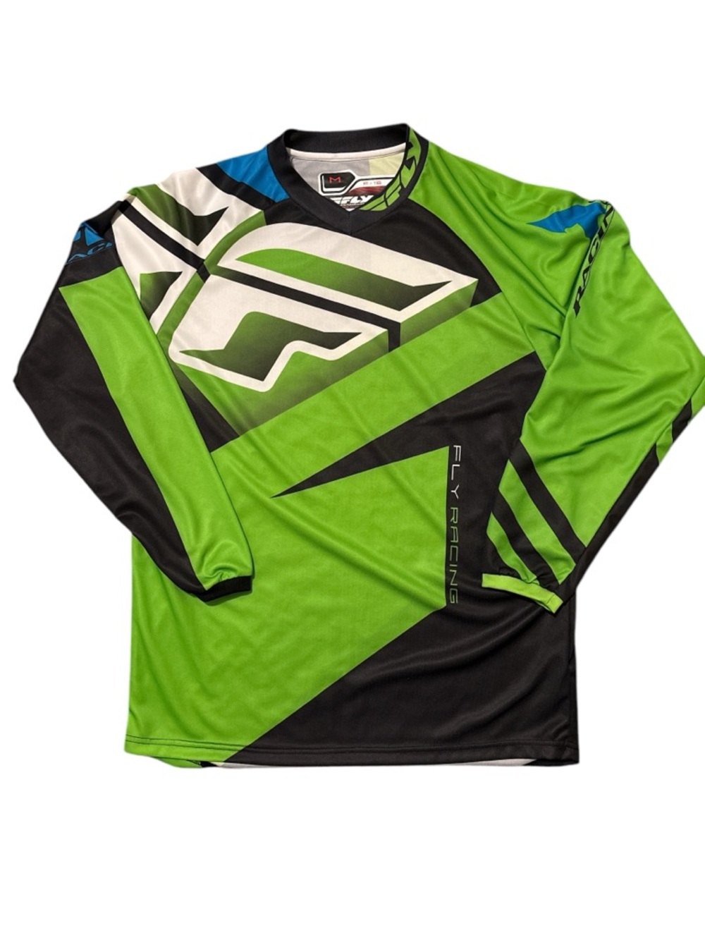 Fly Racing Long Sleeve Lime Green/Black Shirt Size: Medium